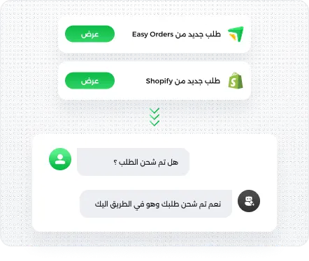 واجهة التكامل مع Easy Orders و Shopify